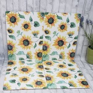 Sunflower Cork Floral Rectangular Placemats (Set of 4)